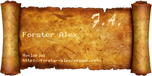 Forster Alex névjegykártya